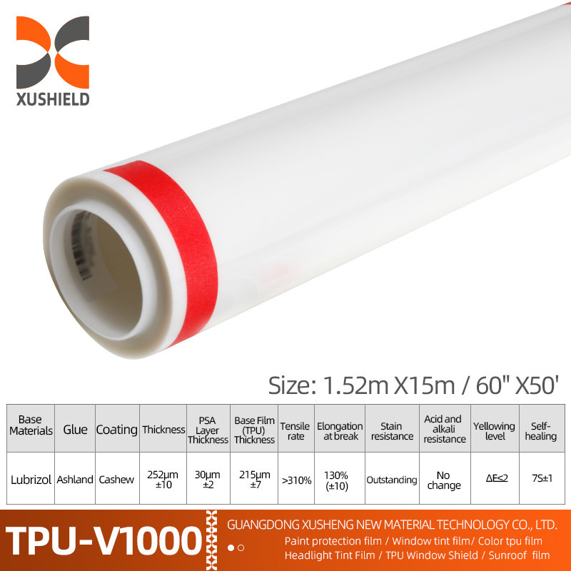 XUSHIELD 1.52*15m 10mil Durchsichtiges TPU PPF Schutzfarbe für die Karosserie Vinylfilm zum Schutz der Fahrzeugoberfläche
