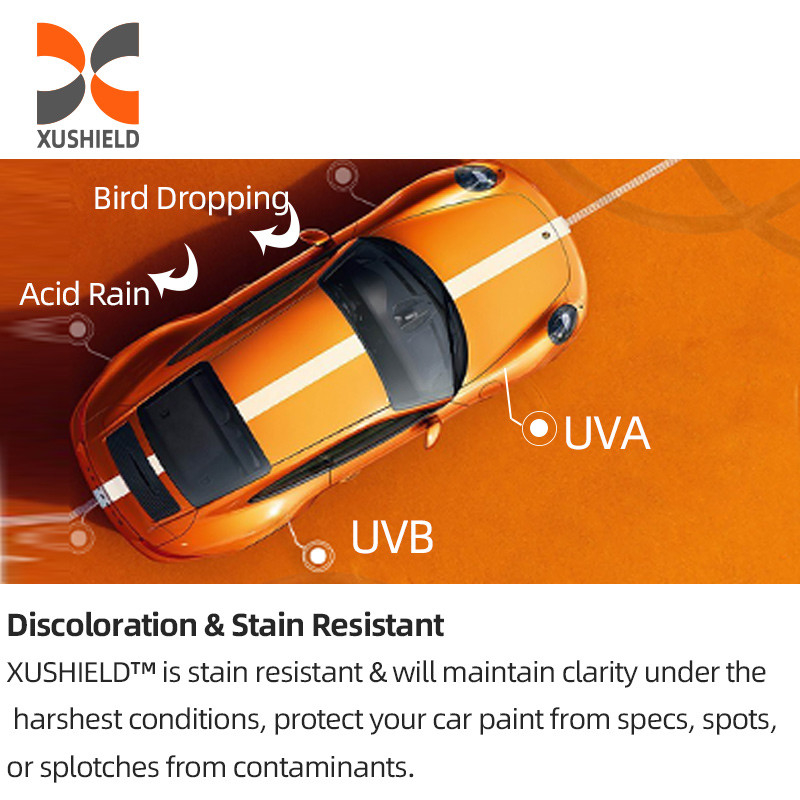 XUSHIELD 8,5 Milligramm Hochglanz-Hydrophobie hohe Qualität Anti-Kratz-Wärme-Reparatur Klarer TPU-Autofarbschutzfilm