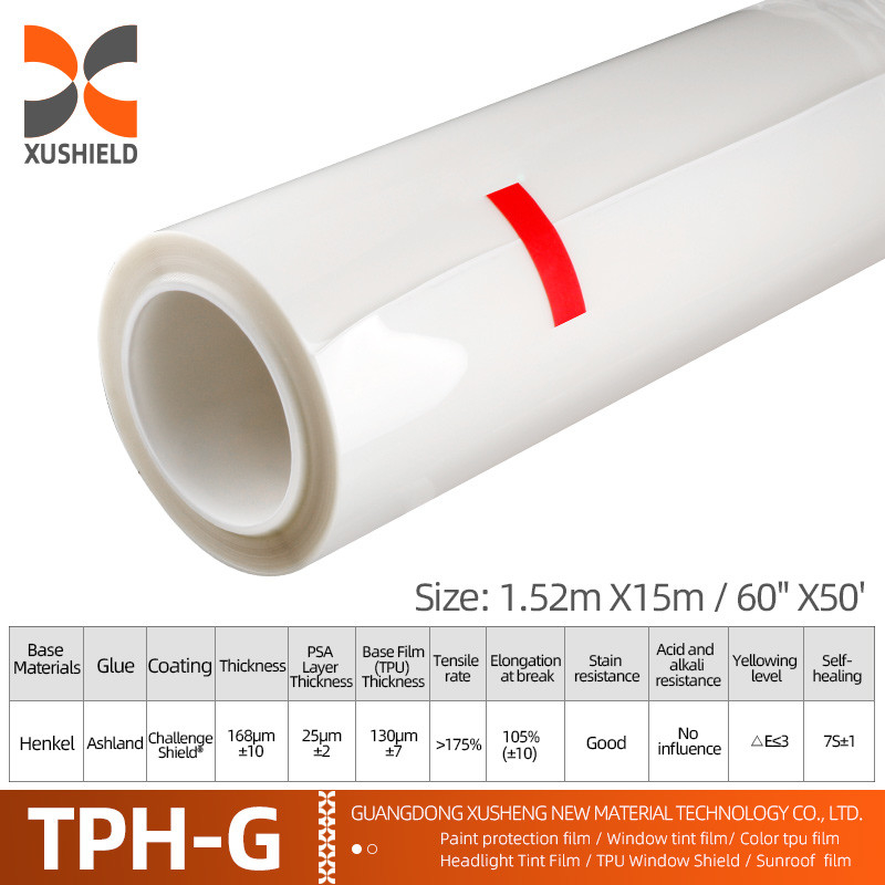 TPH 1.52*15M Hochglanz Roll CLEAR Transparent Klebstoff Kfz-Körperfarbe Schutz Ppf Film Tph