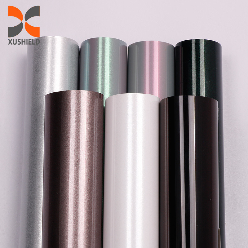 TPU GT Silber 1,52*17m Super glänzende Autoverpackung Anti-Kratz-Selbstheilung Transparente Farbe TPU PPF Schutzfilm Roll Auto-Schutzfilm