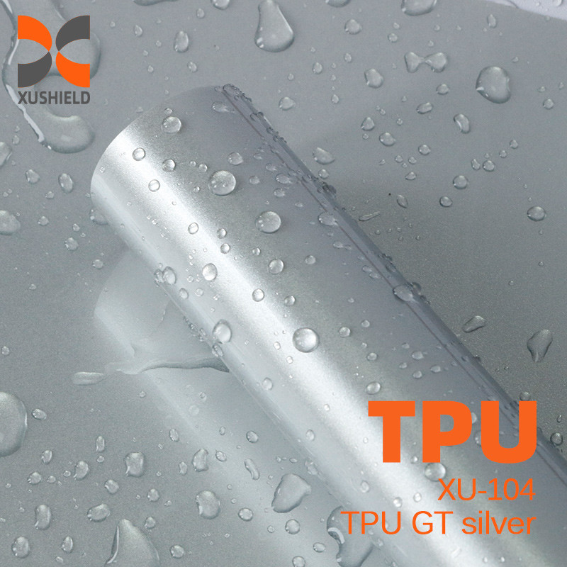 TPU GT Silber 1,52*17m Super glänzende Autoverpackung Anti-Kratz-Selbstheilung Transparente Farbe TPU PPF Schutzfilm Roll Auto-Schutzfilm