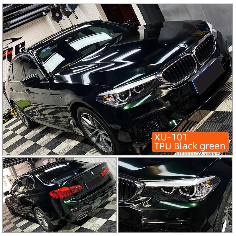 TPU Schwarzgrün Autofilme Farbwechsel PPF Flüssigmetall Rot Auto 1.52*17m/Rolle Ppf Farbschutzfilm Farbiger PPF-Film