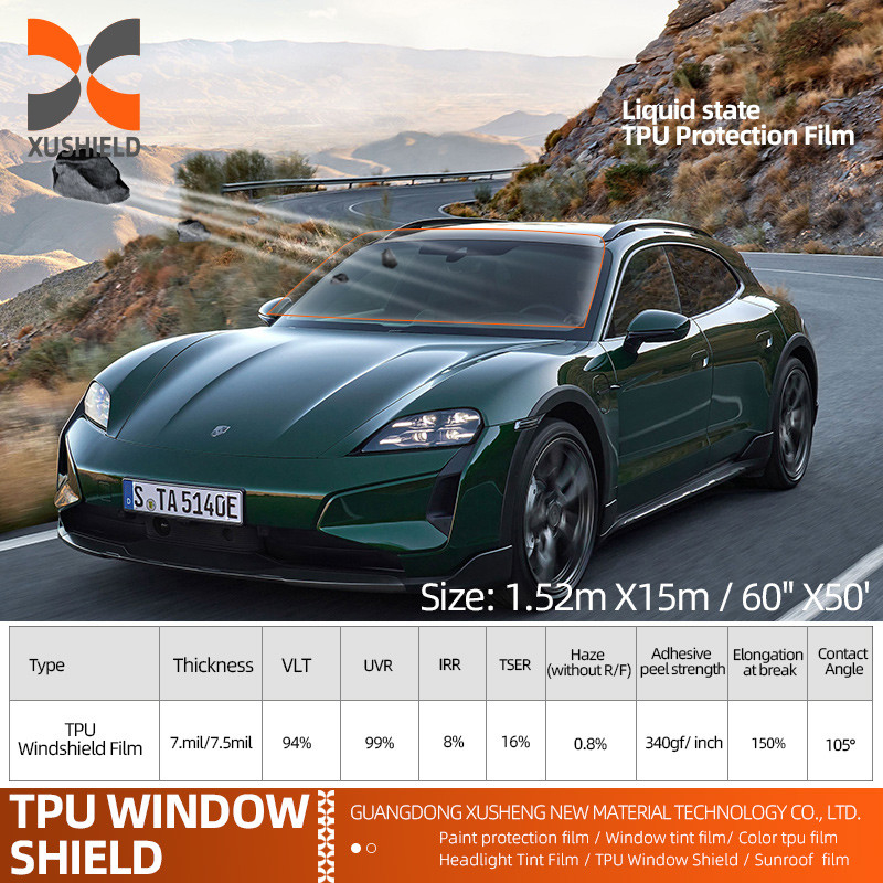 TPU Anti-Risse UV-Schutz-Fahrzeug Windschutzfilm Sand-Proof 7.5mil Auto-Windschutzfilm