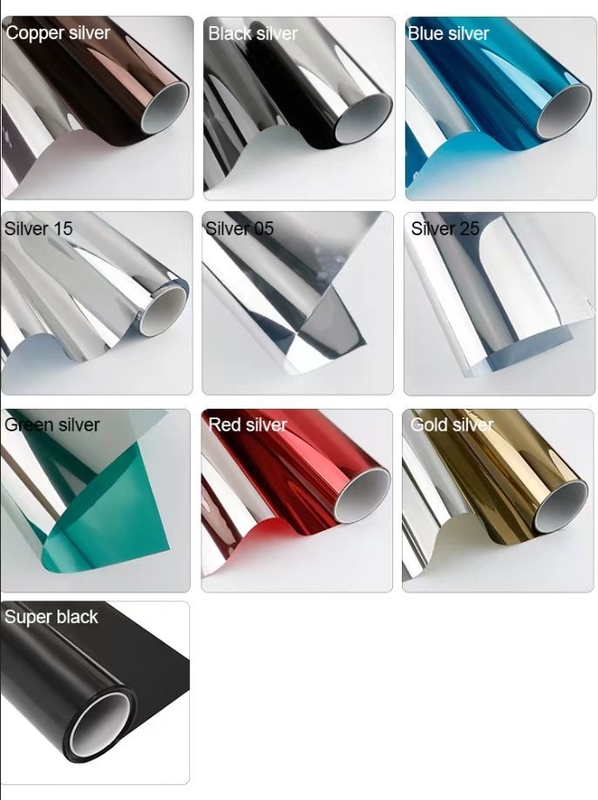 Privatsphäre Spiegel Glasfilm Einweg Vision Sonnenfarbe Dekorativem Gebäudefensterfilm