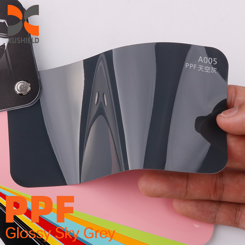 XUSHIELD Farbe Selbstheilung Farbschutzfolie Autofolie Vinyl Glanz schwarz ppf tpu Film Glanz Miami Blau