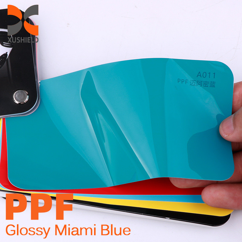 1.52x15m TPU Glanzweiß Vinyl Luftblase freies Verpacken Glanz Himmelsgrau Farbschutz Smart Tint PPF Auto Farbwechselfilm TPU tph PPF Farbe