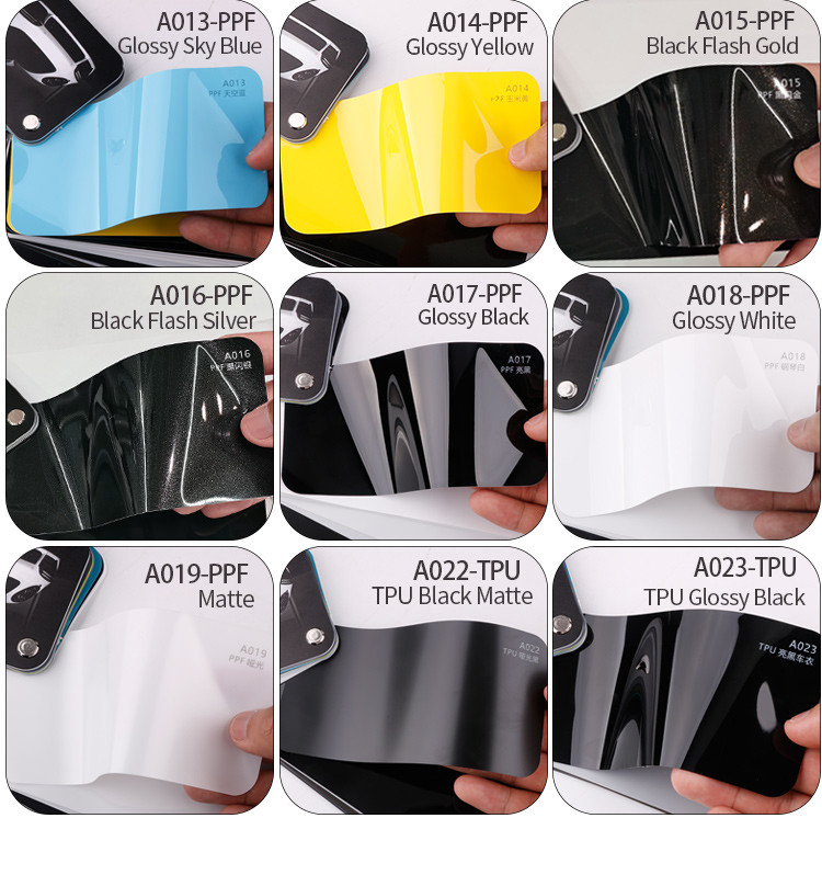 XUSHIELD Farbe Selbstheilung Farbschutzfolie Autofolie Vinyl Glanz schwarz ppf tpu Film Glanz Miami Blau